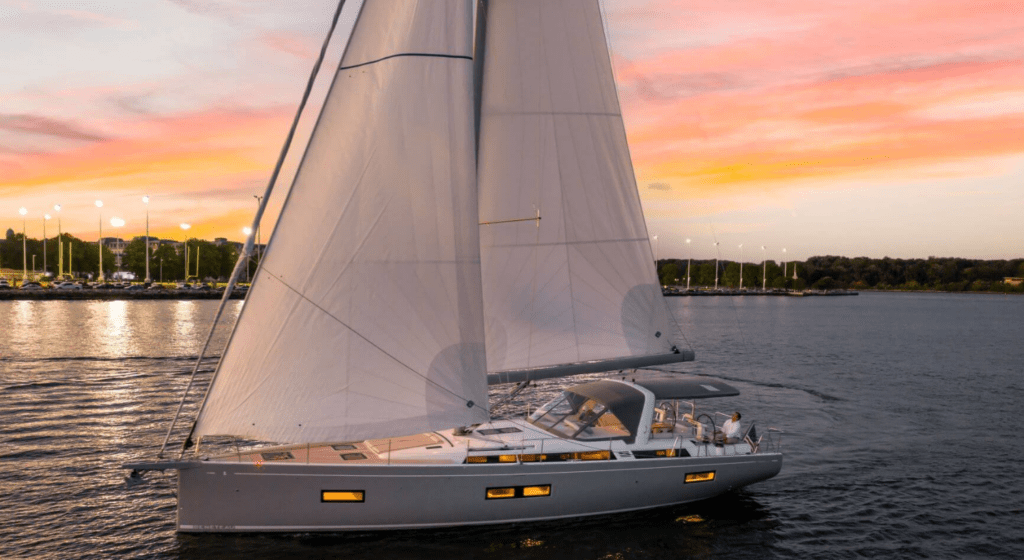 Oceanis Yacht 54 at sunset