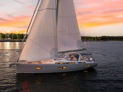 Oceanis Yacht 54 at sunset