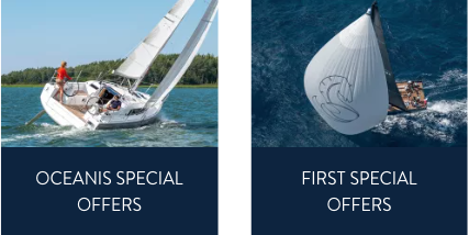 Special Offer invitation with sailboats on the water