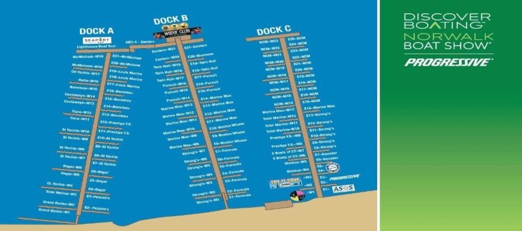 Norwalk Boat Show Dock Map