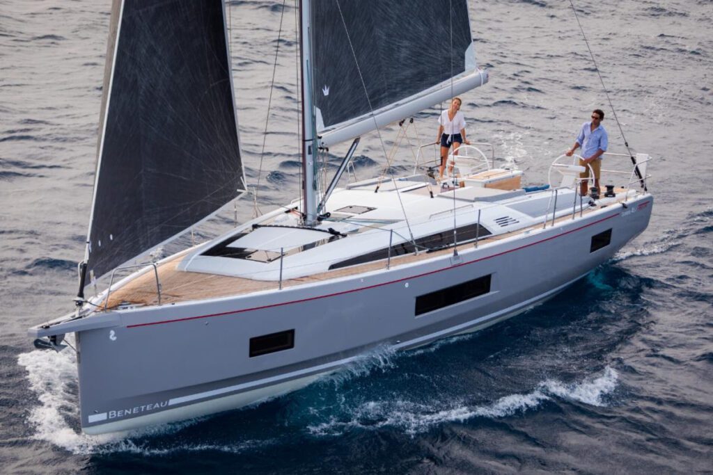 Oceanis 46.1 with black sails